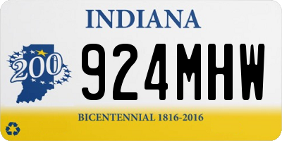 IN license plate 924MHW