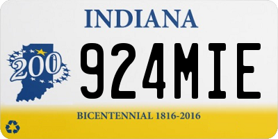 IN license plate 924MIE