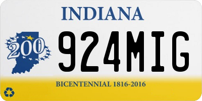 IN license plate 924MIG