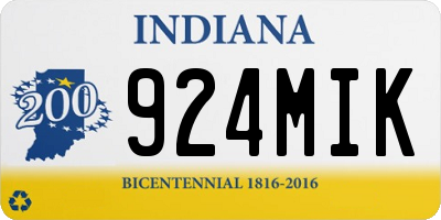 IN license plate 924MIK