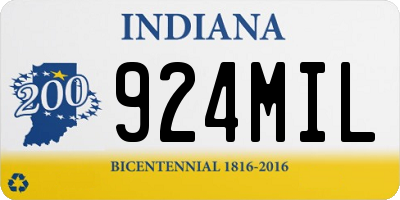 IN license plate 924MIL