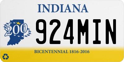IN license plate 924MIN