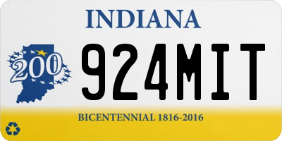 IN license plate 924MIT