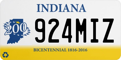 IN license plate 924MIZ