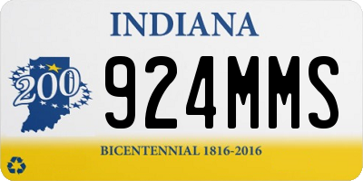 IN license plate 924MMS