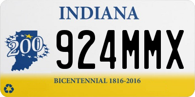 IN license plate 924MMX