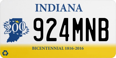 IN license plate 924MNB