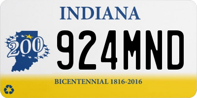 IN license plate 924MND