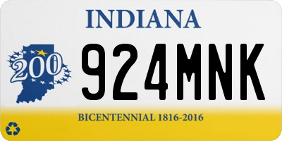 IN license plate 924MNK