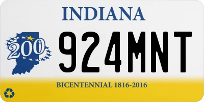 IN license plate 924MNT