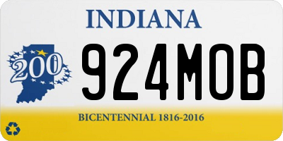 IN license plate 924MOB