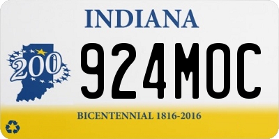 IN license plate 924MOC