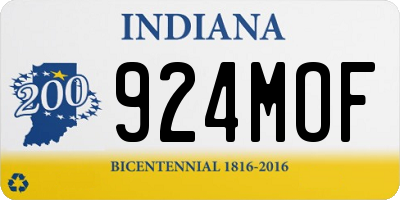 IN license plate 924MOF