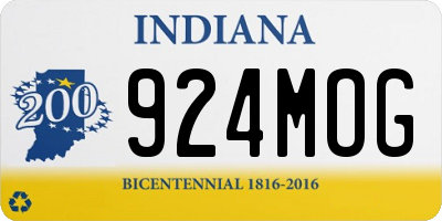 IN license plate 924MOG