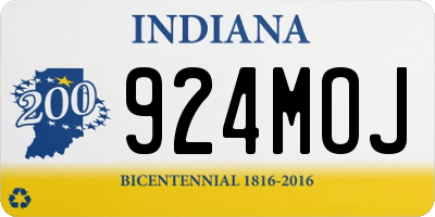 IN license plate 924MOJ