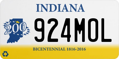 IN license plate 924MOL