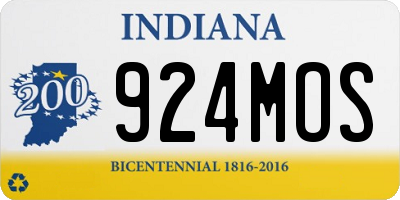 IN license plate 924MOS
