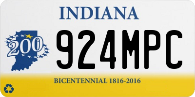 IN license plate 924MPC