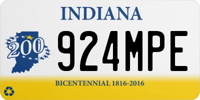 IN license plate 924MPE
