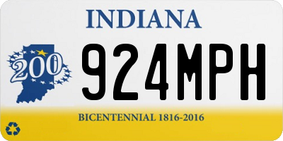 IN license plate 924MPH