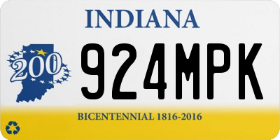 IN license plate 924MPK