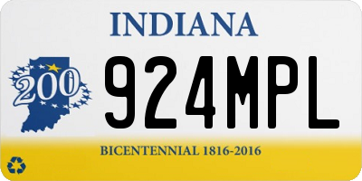 IN license plate 924MPL