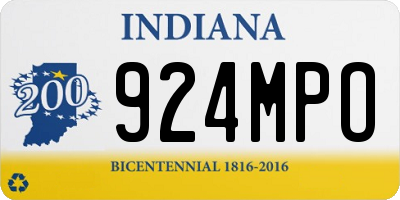 IN license plate 924MPO