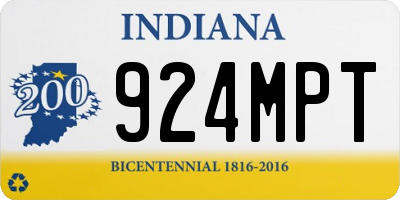 IN license plate 924MPT