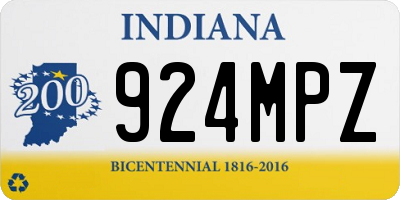 IN license plate 924MPZ