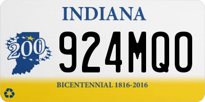 IN license plate 924MQO