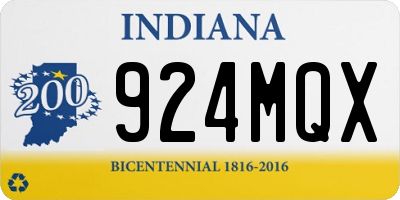 IN license plate 924MQX