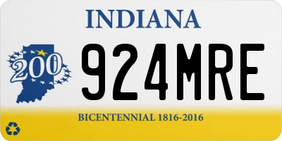 IN license plate 924MRE