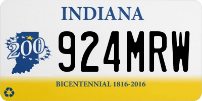IN license plate 924MRW