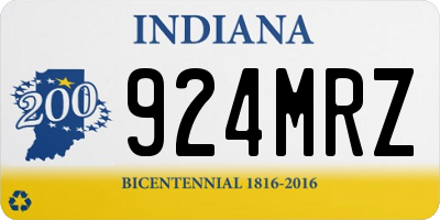 IN license plate 924MRZ