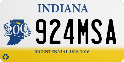 IN license plate 924MSA