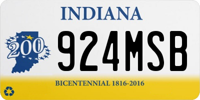 IN license plate 924MSB