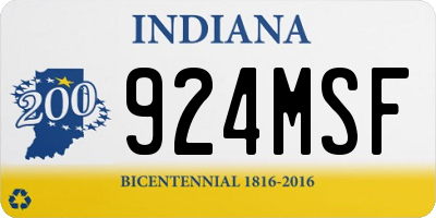 IN license plate 924MSF
