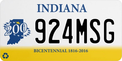IN license plate 924MSG