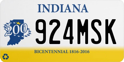 IN license plate 924MSK