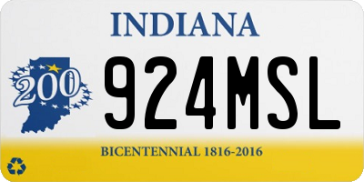 IN license plate 924MSL
