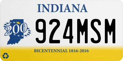 IN license plate 924MSM