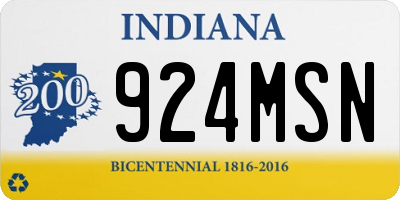 IN license plate 924MSN