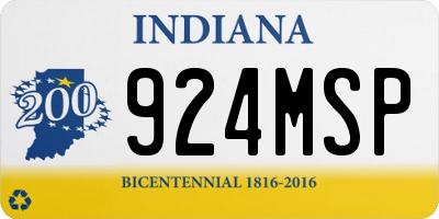 IN license plate 924MSP