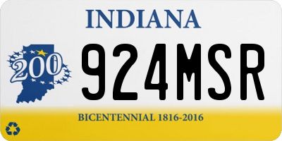 IN license plate 924MSR