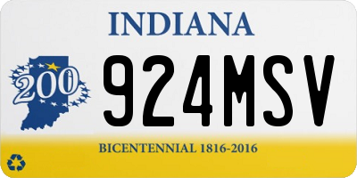 IN license plate 924MSV