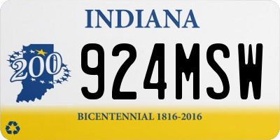 IN license plate 924MSW