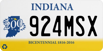 IN license plate 924MSX