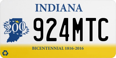 IN license plate 924MTC