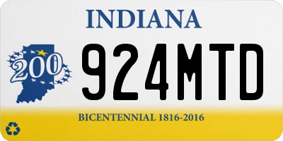 IN license plate 924MTD