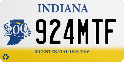 IN license plate 924MTF